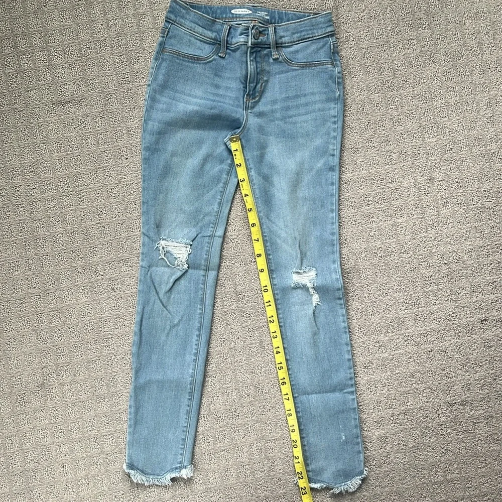 Old Navy Girls Ballerina Distressed Light Wash Jegging Size 10